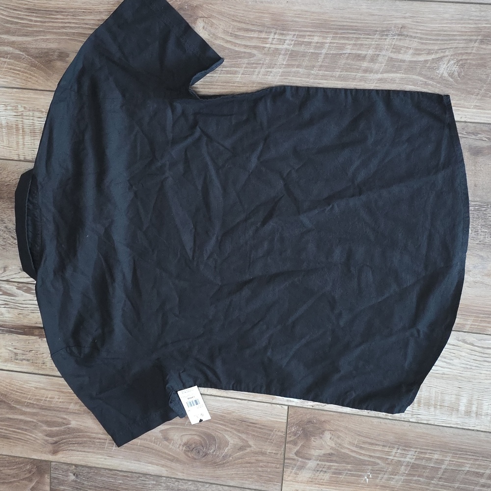 NWT Men's RVCA Douglas S/S Button Up Collared Shirt. Color Black & Size Large - Picture 5 of 5